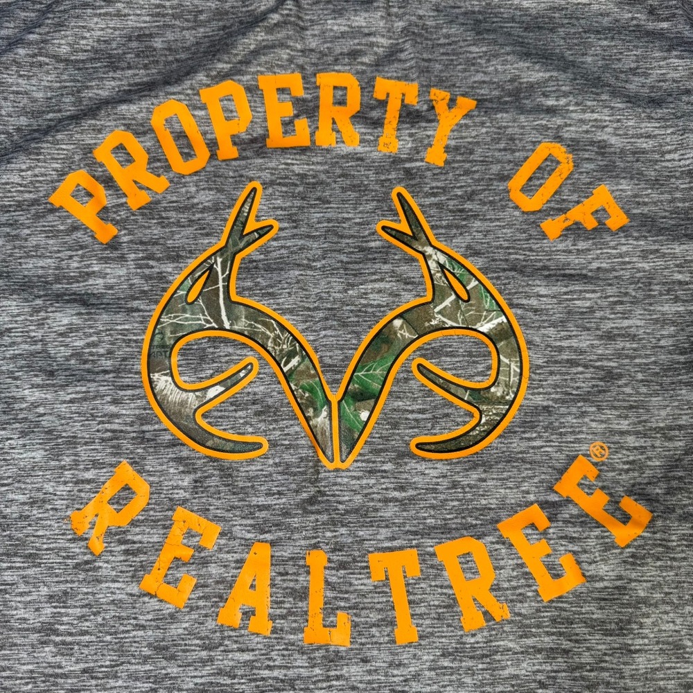 Realtree Mens Performance T Shirt Gray Heathered Logo Short Sleeve Size Medium - Picture 8 of 11